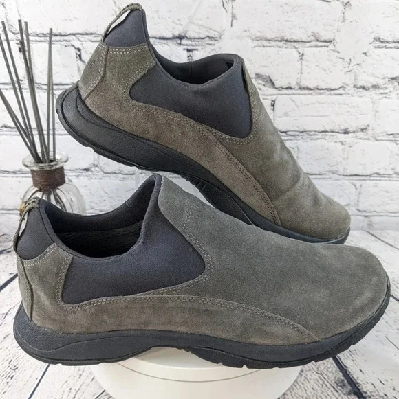 LL Bean Casual Slip on Loafer Shoe Mens Size 9.5M Gray Suede - Picture 3 of 7